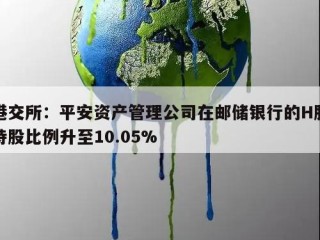 港交所：平安资产管理公司在邮储银行的H股持股比例升至10.05%